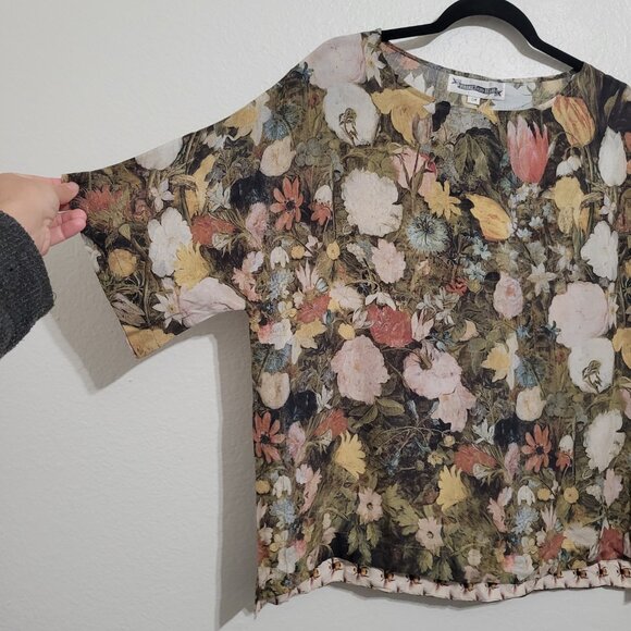 NWT Market of Stars I Dream In Flowers Luxe Bamboo Tee Floral Print S/M - Picture 6 of 12